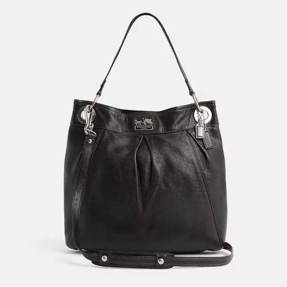 Vintage Coach Madison Black Leather Shoulder Bag Boho